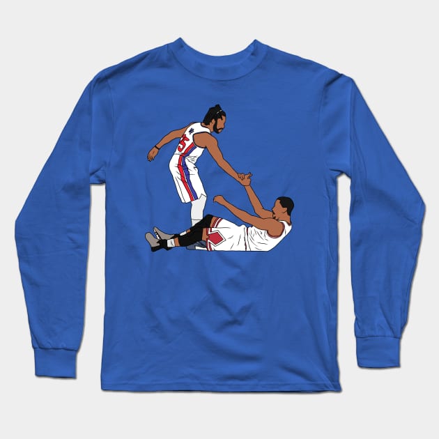 Derrick Rose Helps Himself Up Long Sleeve T-Shirt by rattraptees